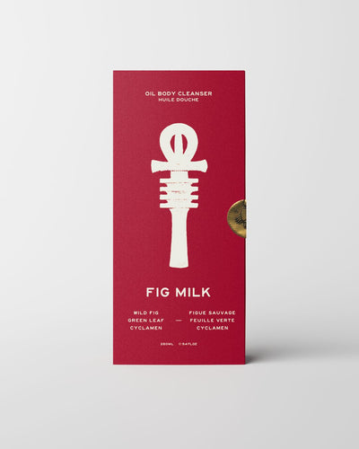 39BC Fig Milk Bath & Shower Oil in its red gift box with white illustration